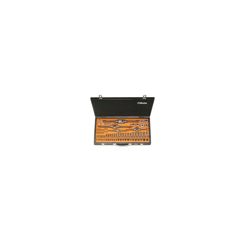 Assortimento di maschi e filiere con accessori in acciaio al cromo filettatura metrica BETA 446/C48 - Maschi, filiere ed elicoidi - BS Macchine
