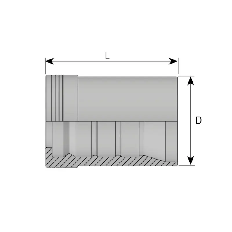 BOCCOLA PER TUBO 1" 4SH INTERLOCK DOPPIA PELATURA